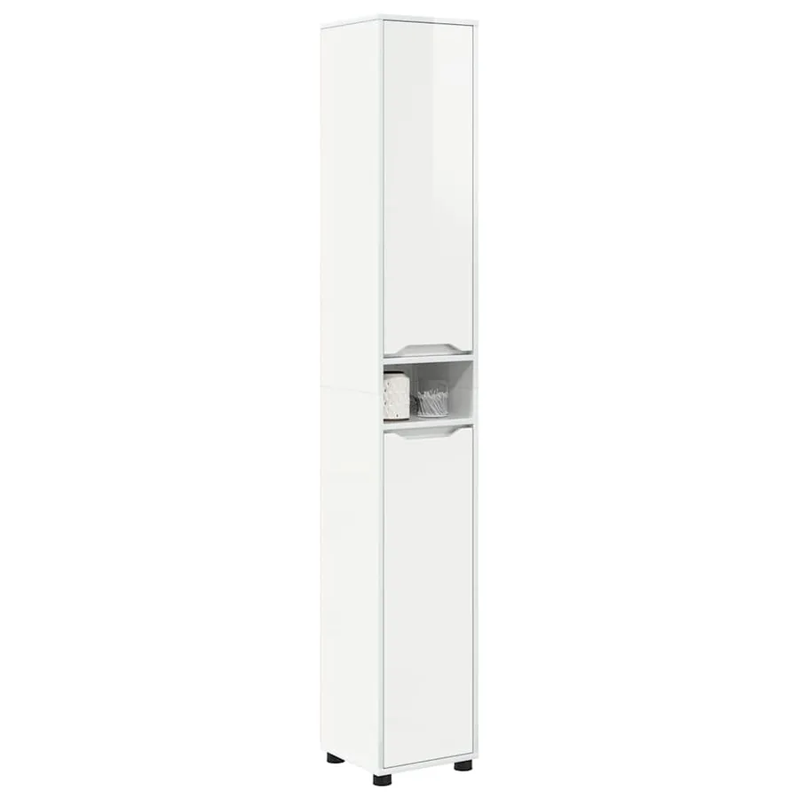 Cabinet de salle de bain Blanc brillant 30,5 x 30 x 195 cm - 3