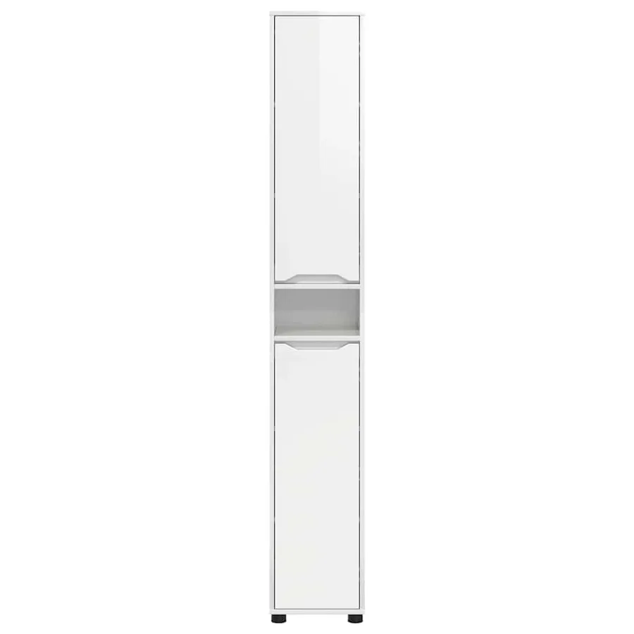 Cabinet de salle de bain Blanc brillant 30,5 x 30 x 195 cm - 6