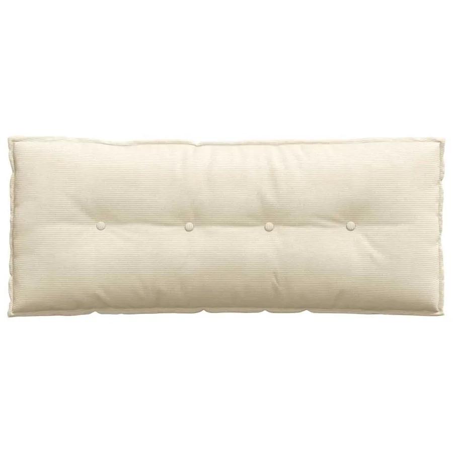 Coussin de Dos Crème 120 x 50 cm Tissu en velours côtelé - 6
