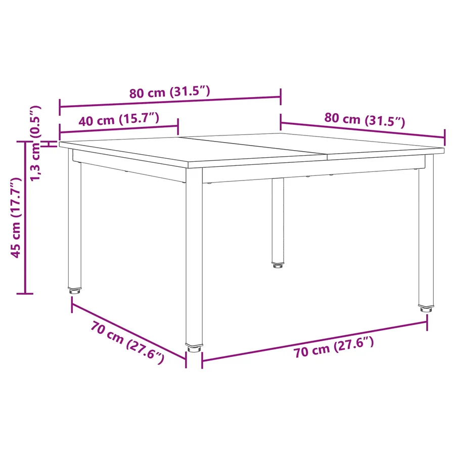Table basse Gris Sonoma 80 x 80 x 45 cm Bois d'ingénierie - 11