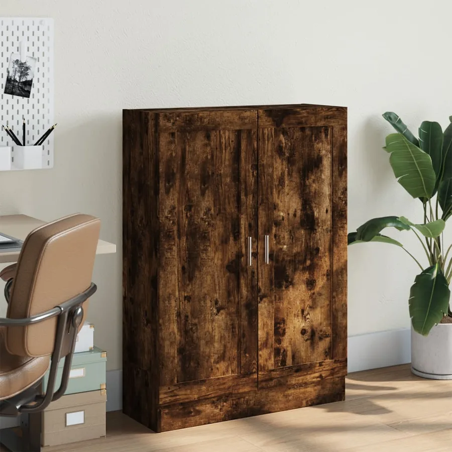 Bibliothèque chêne fumé 82,5x30,5x115 cm bois d'ingénierie - 3