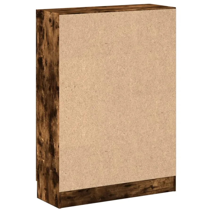 Bibliothèque chêne fumé 82,5x30,5x115 cm bois d'ingénierie - 6