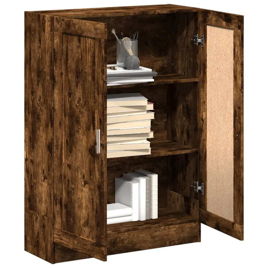 Bibliothèque chêne fumé 82,5x30,5x115 cm bois d'ingénierie - 9