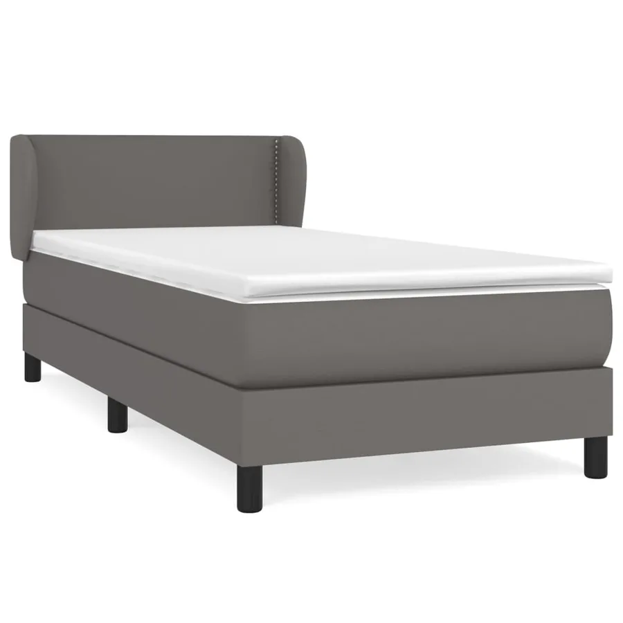 Sommier à lattes de lit avec matelas Gris 100x200 cm Similicuir - 2