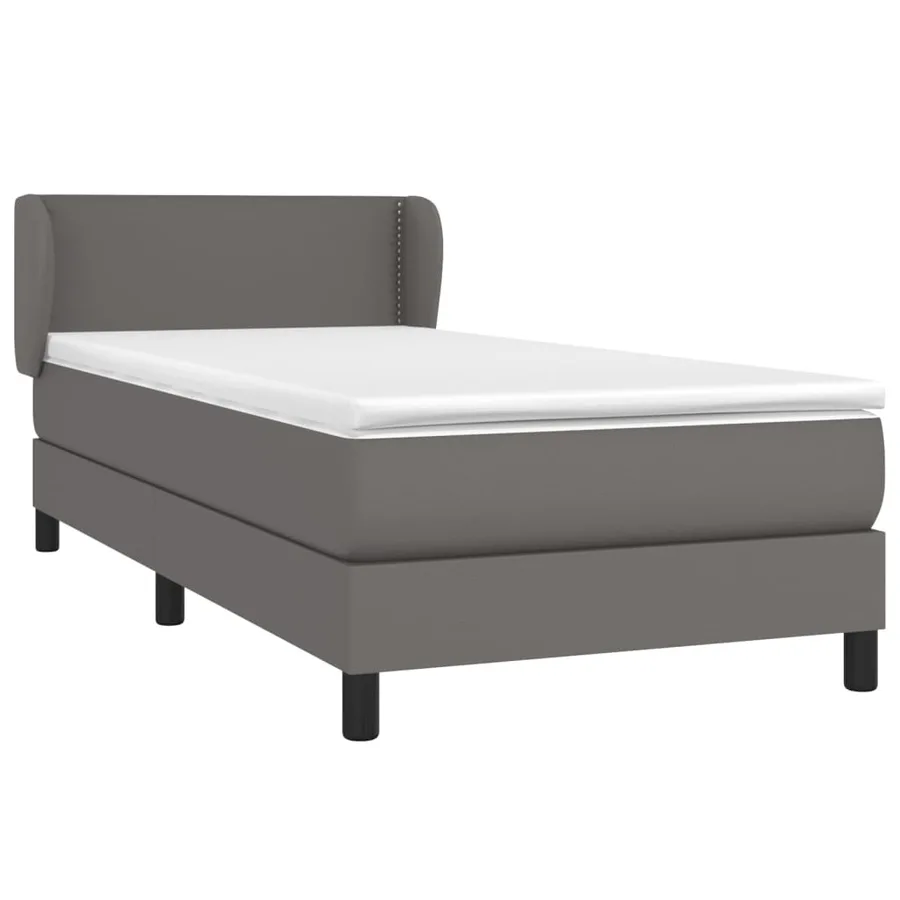 Sommier à lattes de lit avec matelas Gris 100x200 cm Similicuir - 3