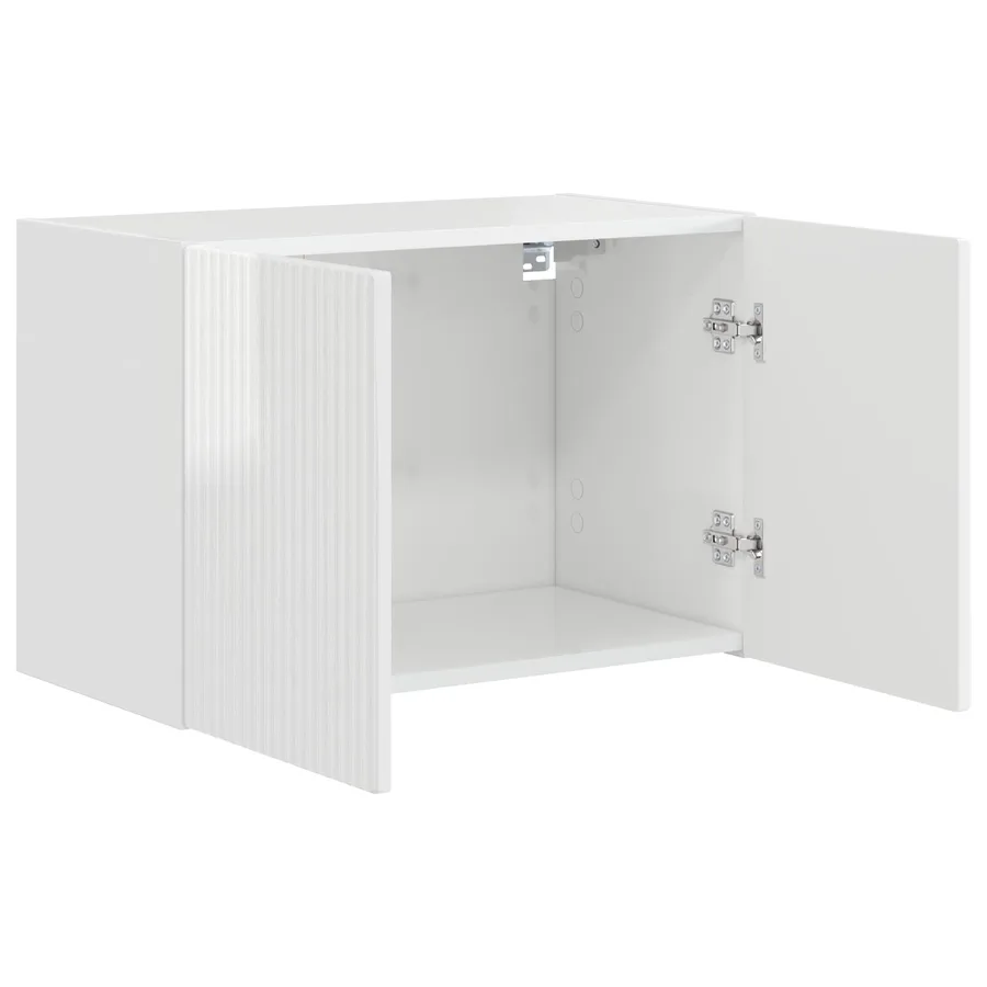 Meuble TV mural Montage mural Blanc brillant 59,5 x 31 x 40 cm - 5
