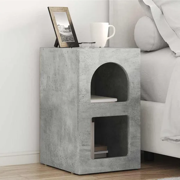 Table de chevet ELST 2 pc Gris béton 29,5 x 33,5 x 50 cm