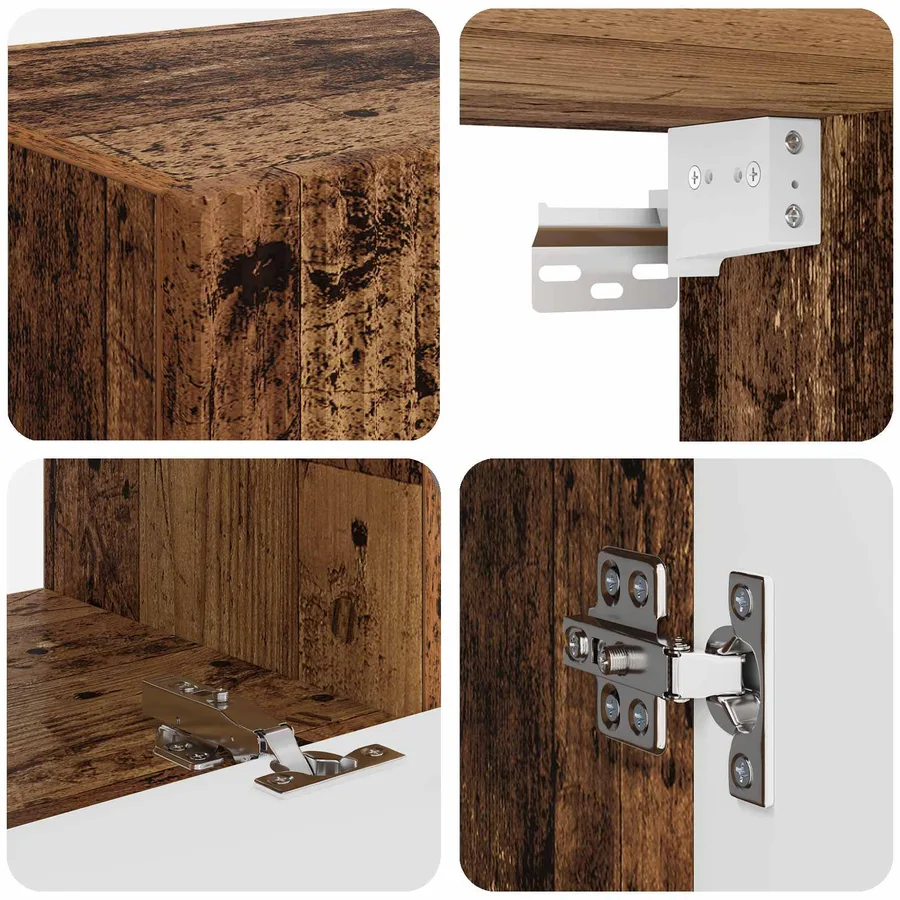 Ensemble de meuble TV mural 4 pcs Bois ancien Bois d'ingénierie - 10