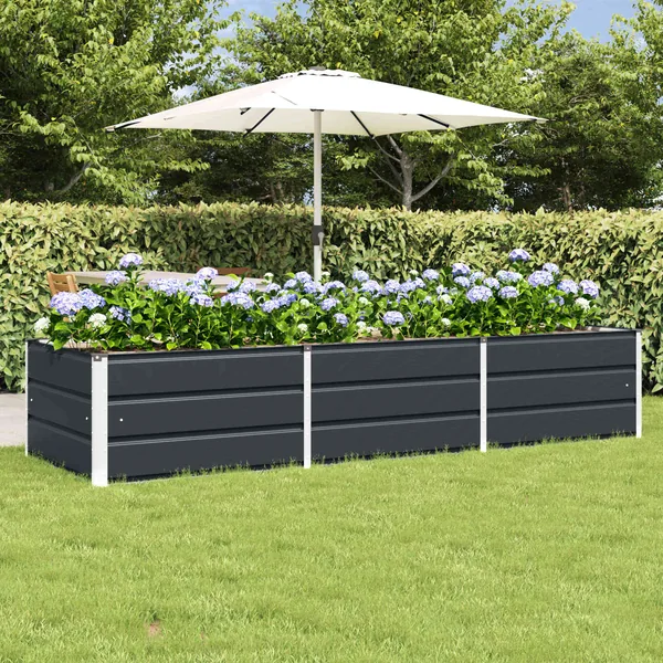 Jardinière Anthracite 240 x 80 x 45 cm Acier