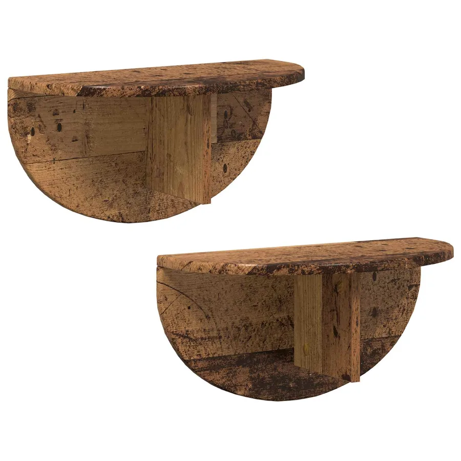 Étagère Murale Montage mural 2 pcs Bois ancien 48 x 24 x 24 cm - 2