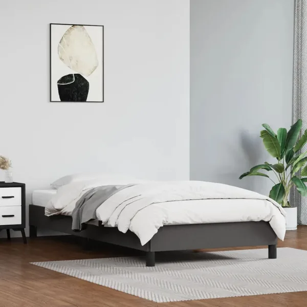 Cadre de lit sans matelas gris 100x200 cm similicuir