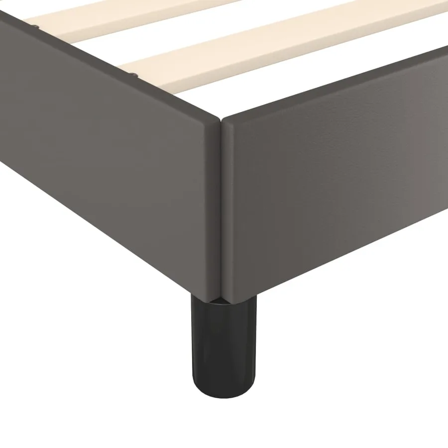 Cadre de lit sans matelas gris 100x200 cm similicuir - 7