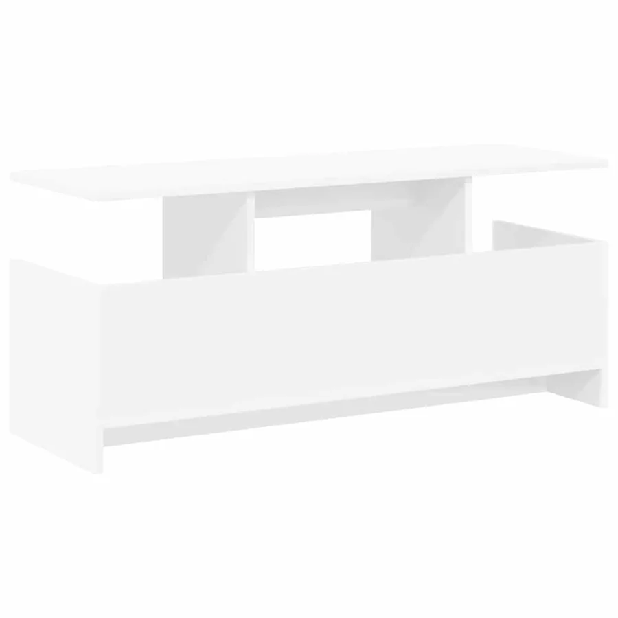 Meuble TV Blanc 102 x 35 x 45 cm Bois d'ingénierie - 7