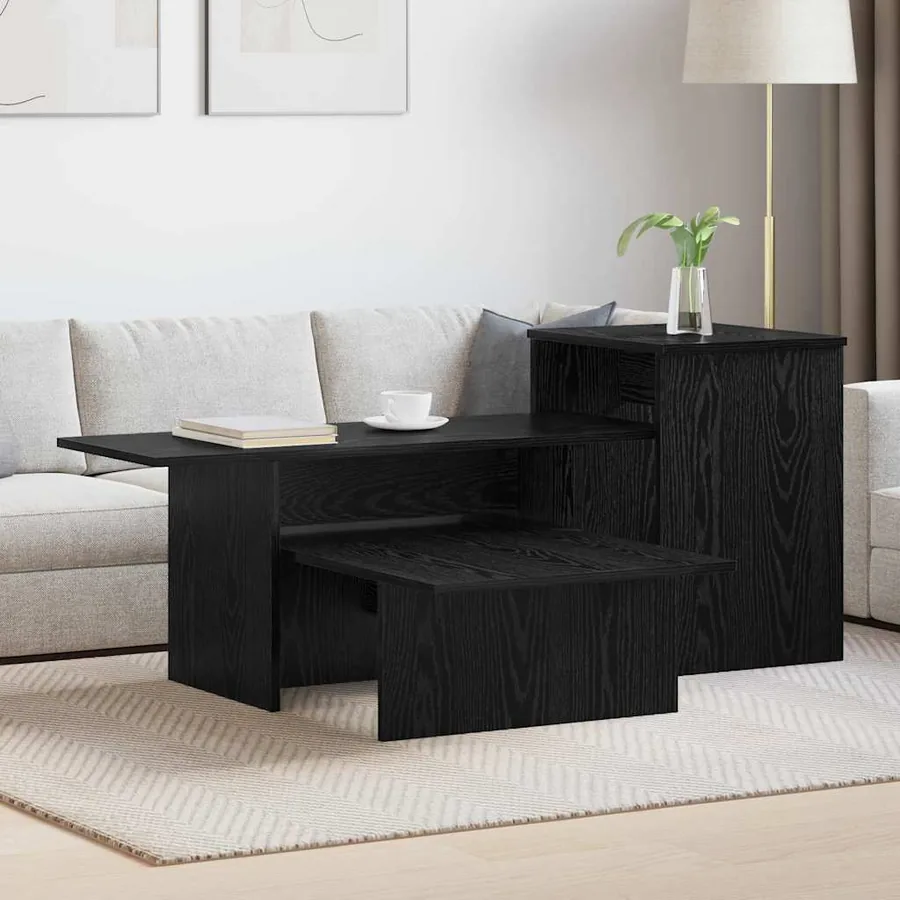 Table console Chêne noir 91,5 x 35 x 38,5 cm Bois d'ingénierie