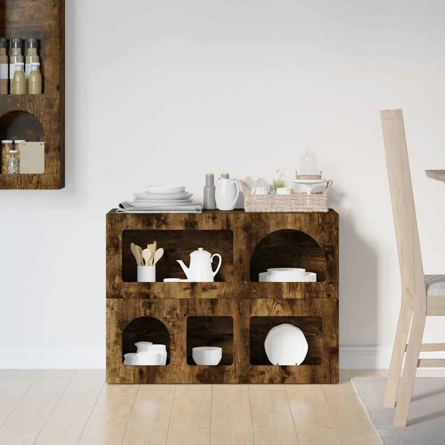 Buffet ELST Chêne fumé 80,5 x 35 x 59 cm Bois d'ingénierie - 4
