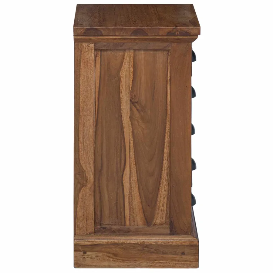 Commode avec tiroir Naturel 35 x 30 x 60 cm Bois de teck massif - 7