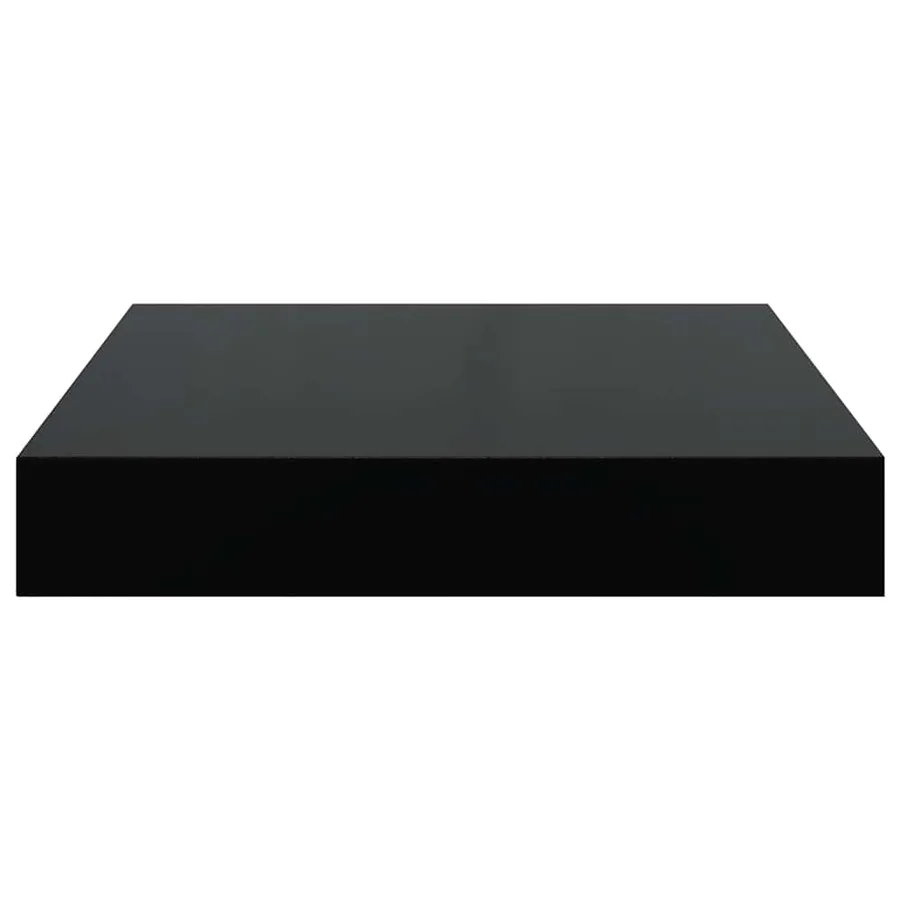 Étagère murale flottante 4 pcs Noir brillant 23x23,5x3,8 cm MDF - 8