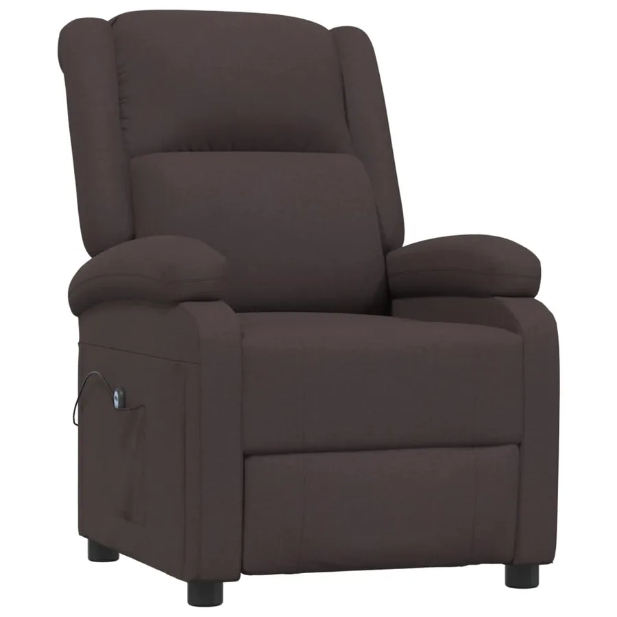 Fauteuil inclinable électrique Marron foncé Tissu - 3