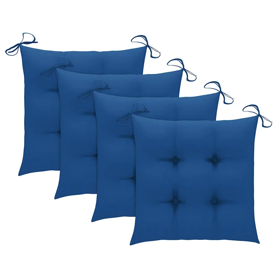 Chaises pliables de jardin lot de 4 avec coussins Bois d'acacia - 9