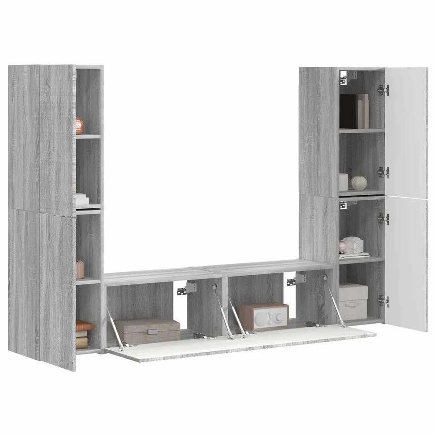 Ensemble meuble TV 6 pcs Gris Sonoma Bois d'ingénierie - 3
