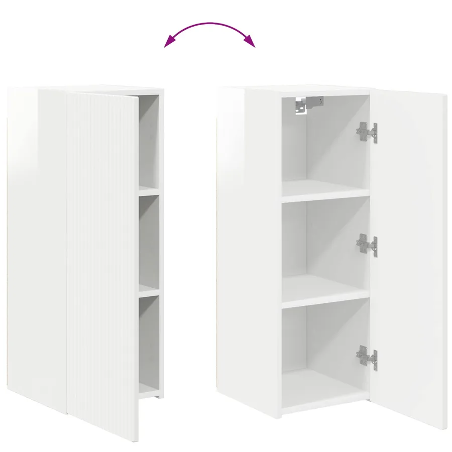 Ensemble meuble TV 2 pcs Blanc brillant Bois d'ingénierie - 11