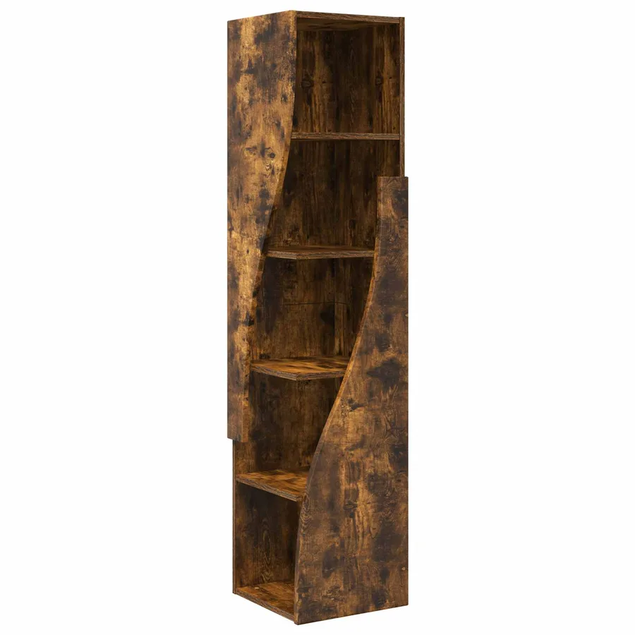 Meuble d'angle Chêne fumé 32x32x140cm Bois d'ingénierie - 2