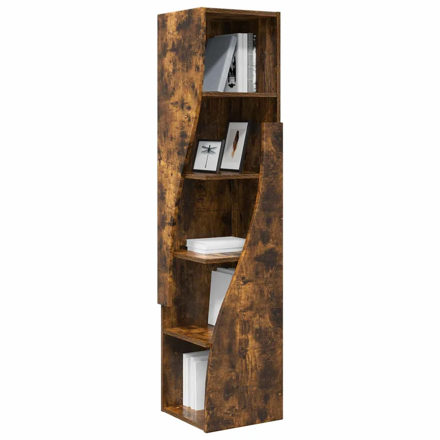 Meuble d'angle Chêne fumé 32x32x140cm Bois d'ingénierie - 3