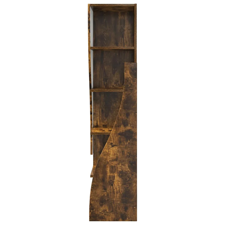 Meuble d'angle Chêne fumé 32x32x140cm Bois d'ingénierie - 5