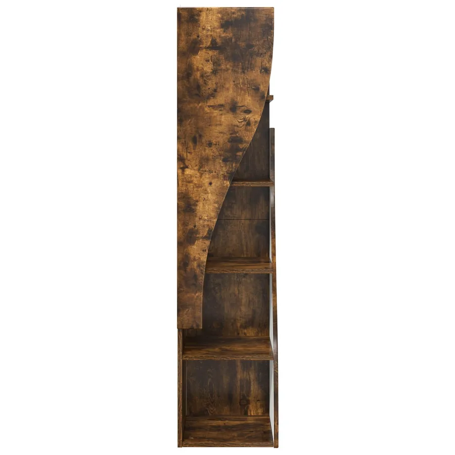 Meuble d'angle Chêne fumé 32x32x140cm Bois d'ingénierie - 6