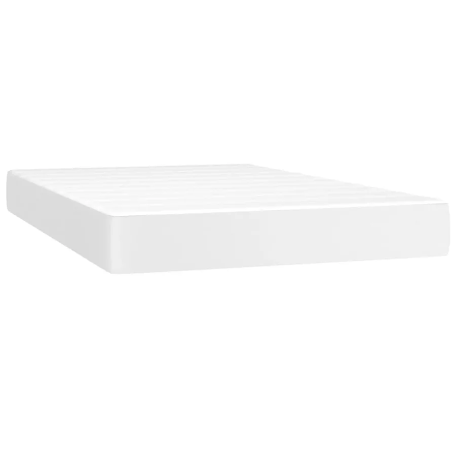 Sommier à lattes de lit avec matelas Blanc 120x200cm Similicuir - 4