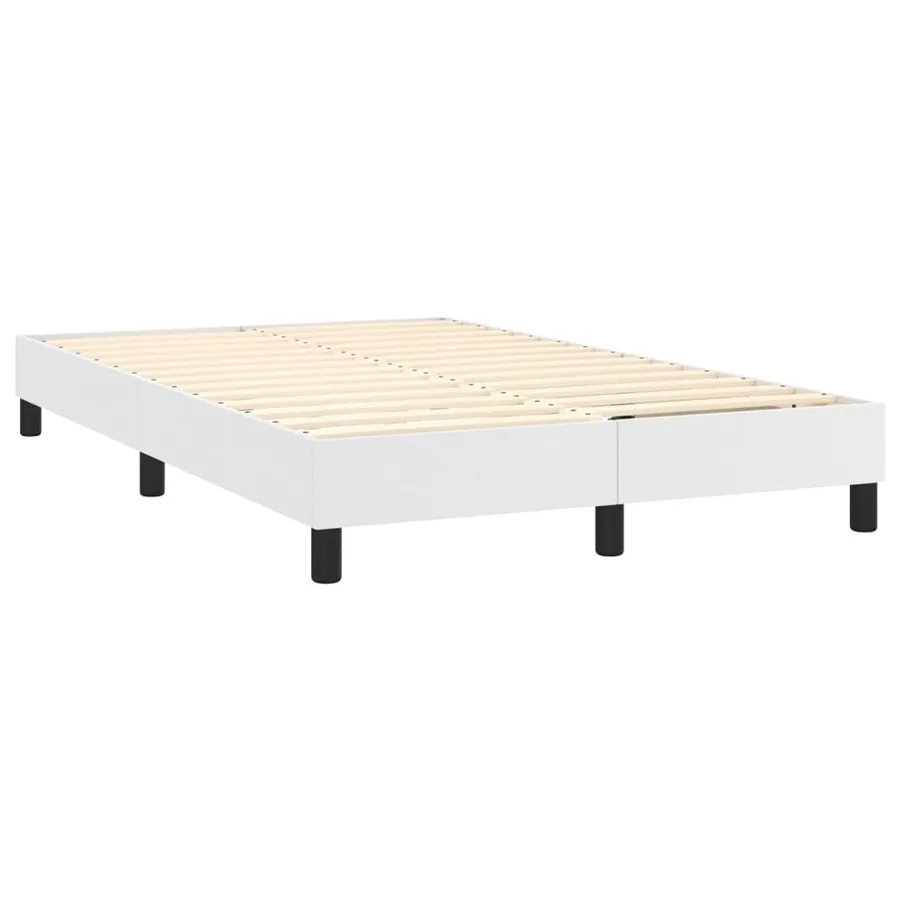 Sommier à lattes de lit avec matelas Blanc 120x200cm Similicuir - 5