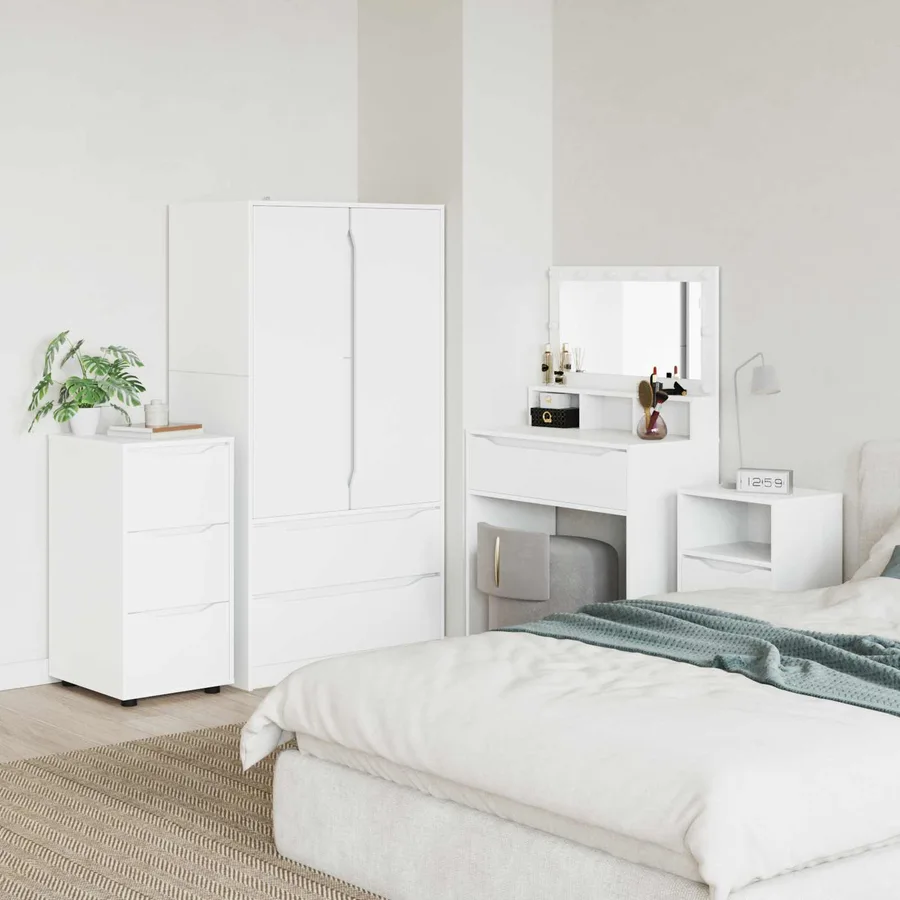 Armoire de rangement Blanc 40 x 48 x 81 cm Bois d'ingénierie - 4