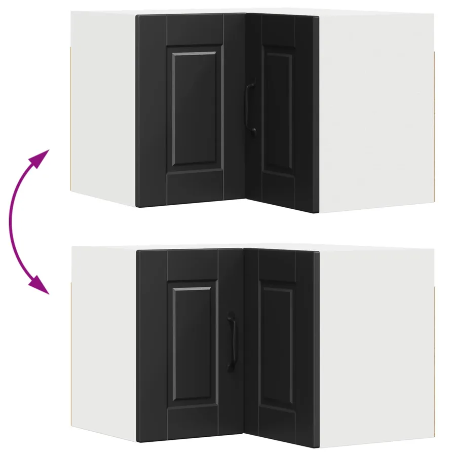 Cabinet d'angle mural PORTO Noir 57 x 57 x 40 cm - 11