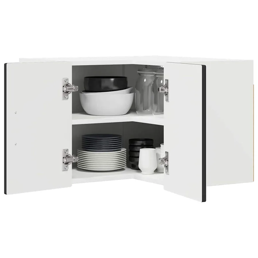 Cabinet d'angle mural PORTO Noir 57 x 57 x 40 cm - 3