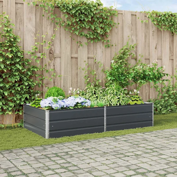 Jardinière Anthracite 195 x 100 x 45 cm Acier galvanisé