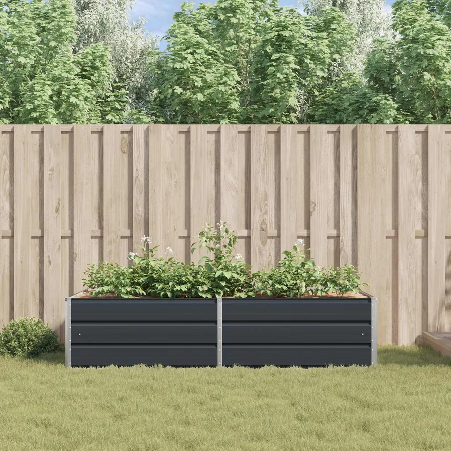 Jardinière Anthracite 195 x 100 x 45 cm Acier galvanisé - 4