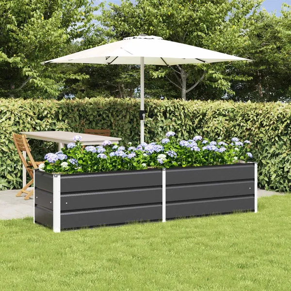 Jardinière Anthracite 195 x 50 x 45 cm Acier galvanisé
