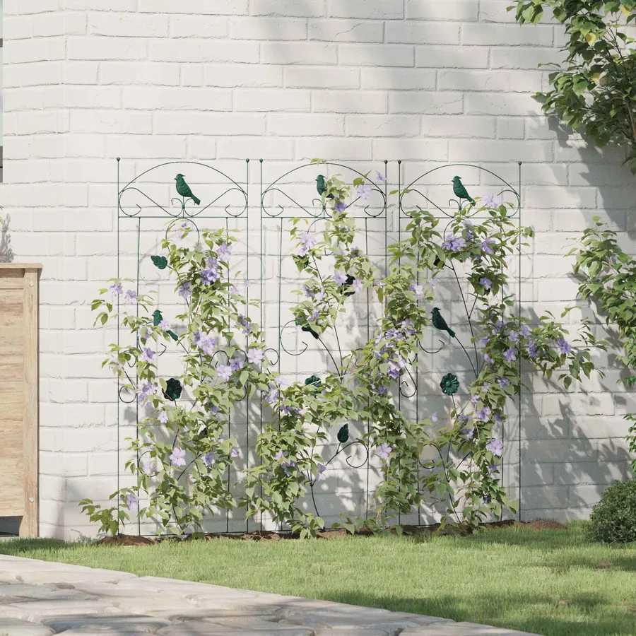 Clôture de jardin 3 pcs Vert 110 x 40 cm Acier