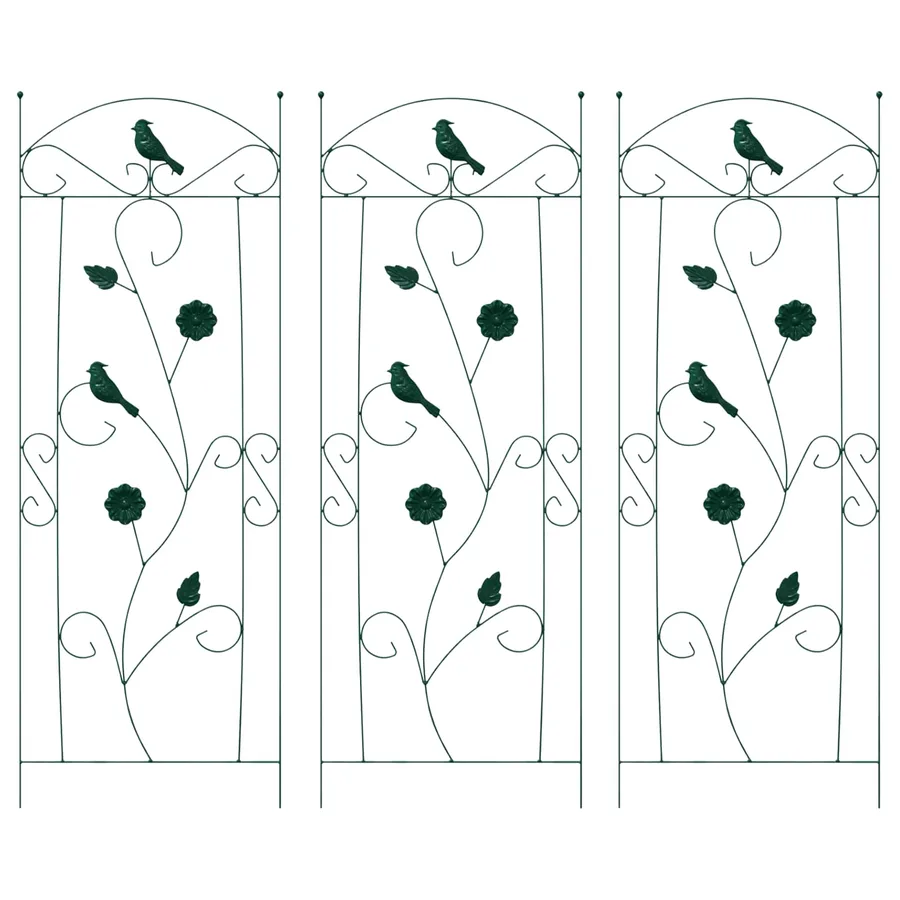 Clôture de jardin 3 pcs Vert 110 x 40 cm Acier - 2
