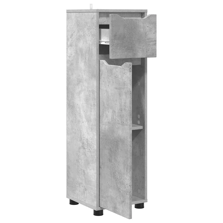 Cabinet de salle de bain Gris béton 30,5 x 30 x 101 cm - 5
