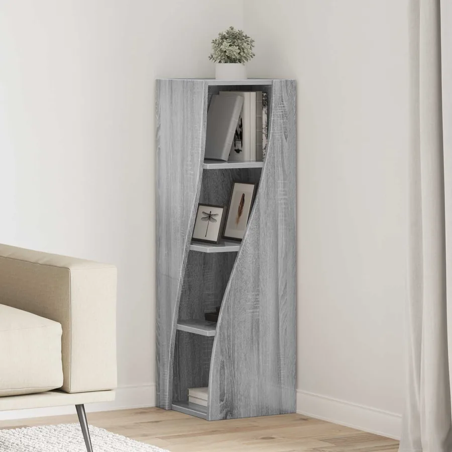 Meuble d'angle Gris Sonoma 32x32x102cm Bois d'ingénierie