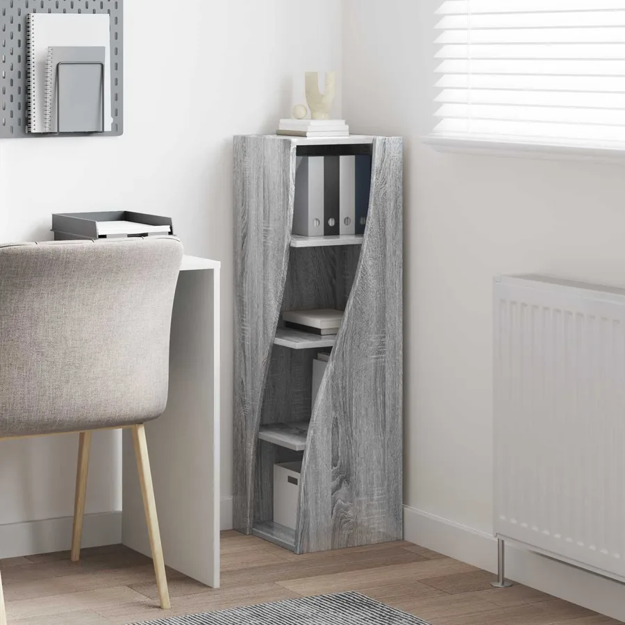 Meuble d'angle Gris Sonoma 32x32x102cm Bois d'ingénierie - 4