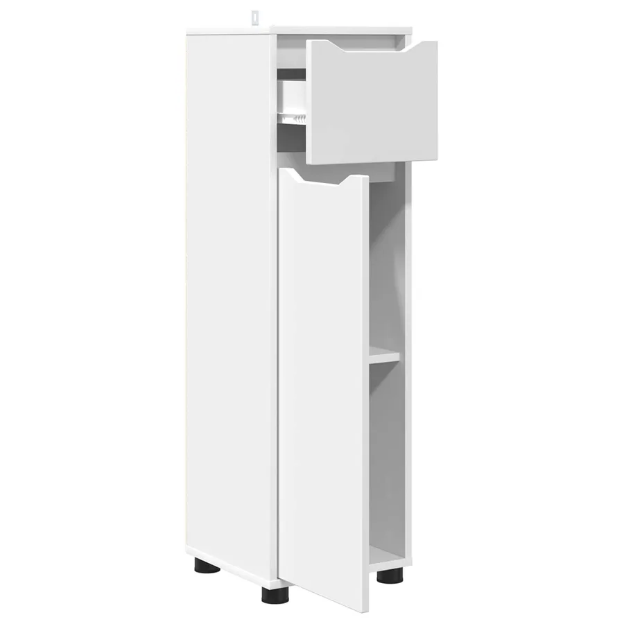 Cabinet de salle de bain avec tiroir Blanc 30,5 x 30 x 101 cm - 5