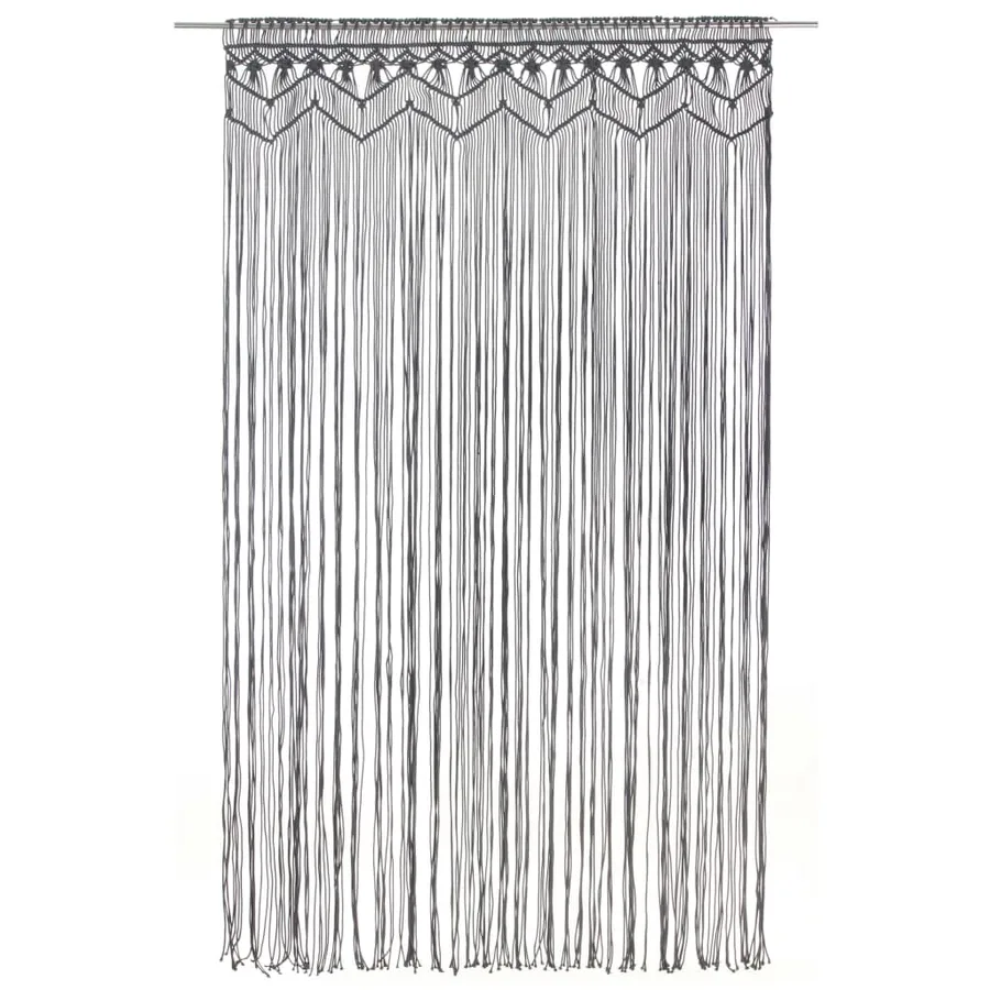 Rideau en macramé Anthracite 140x240 cm Coton - 2