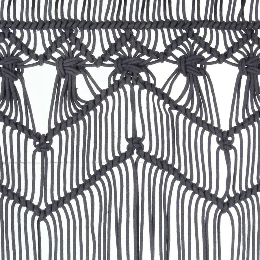 Rideau en macramé Anthracite 140x240 cm Coton - 4