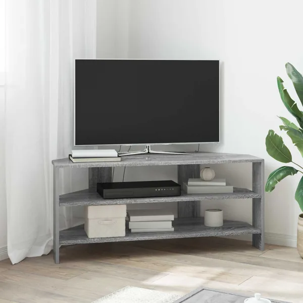 MeubleTVd'Angle Gris Sonoma 102x40,5x45cm Bois d'ingénierie