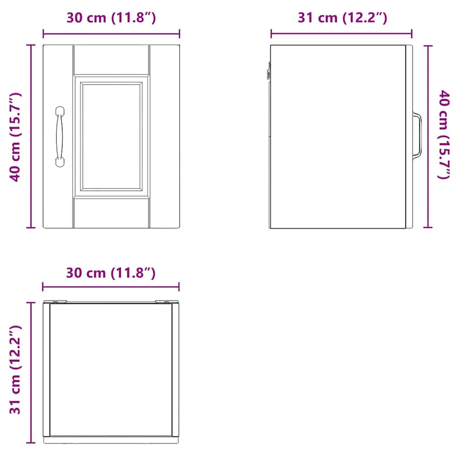 Meuble mural PORTO 2 pcs Chêne brun 30 x 31 x 40 cm - 14