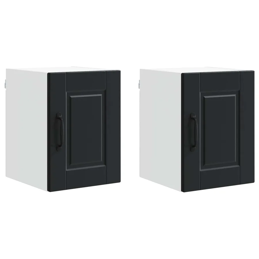 Meuble mural PORTO 2 pcs Noir 30 x 31 x 40 cm Bois d'ingénierie - 2
