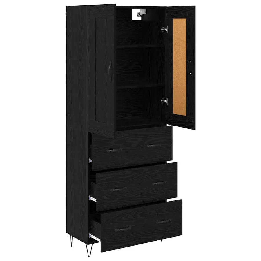 Haut Armoire Chêne noir 69,5 x 34 x 180 cm Bois d'ingénierie - 5