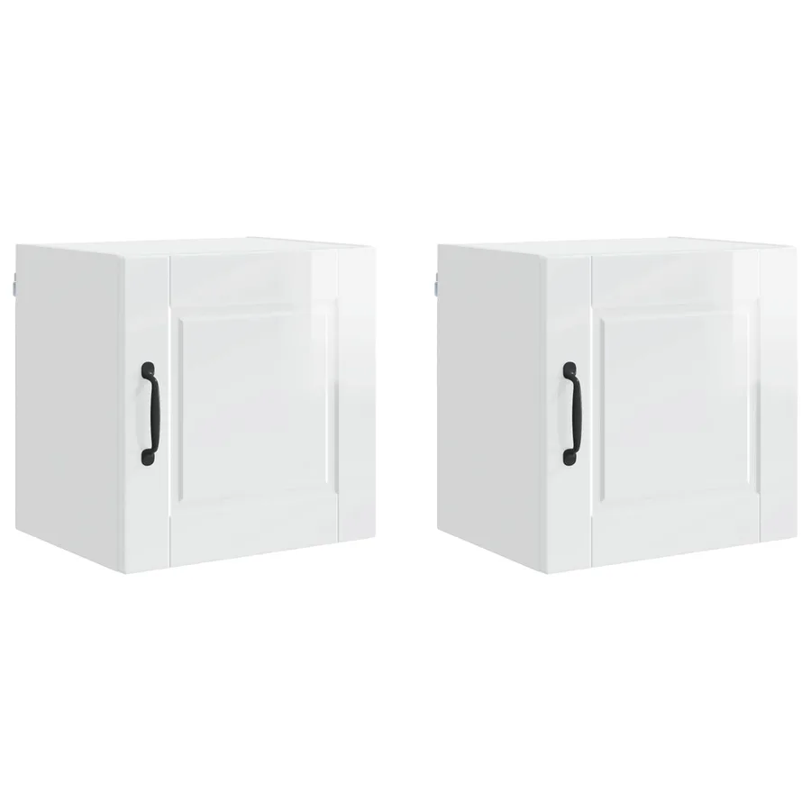 Meuble mural PORTO 2 pcs Blanc brillant 40 x 31 x 40 cm - 2
